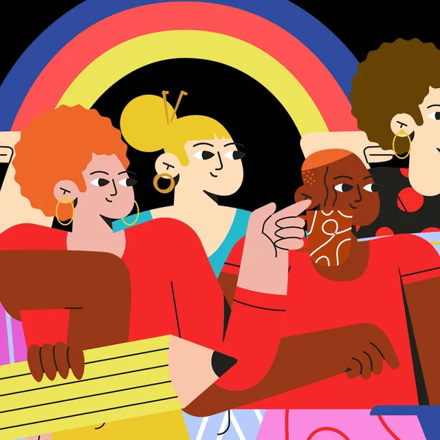 A diverse team collaborating